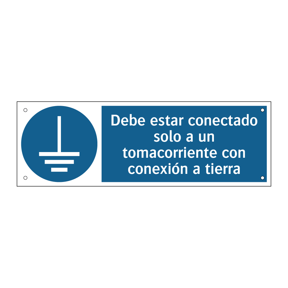 Debe estar conectado solo a un tomacorriente con conexión a tierra
