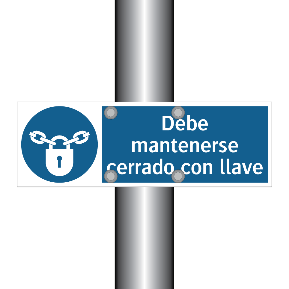 Debe mantenerse cerrado con llave