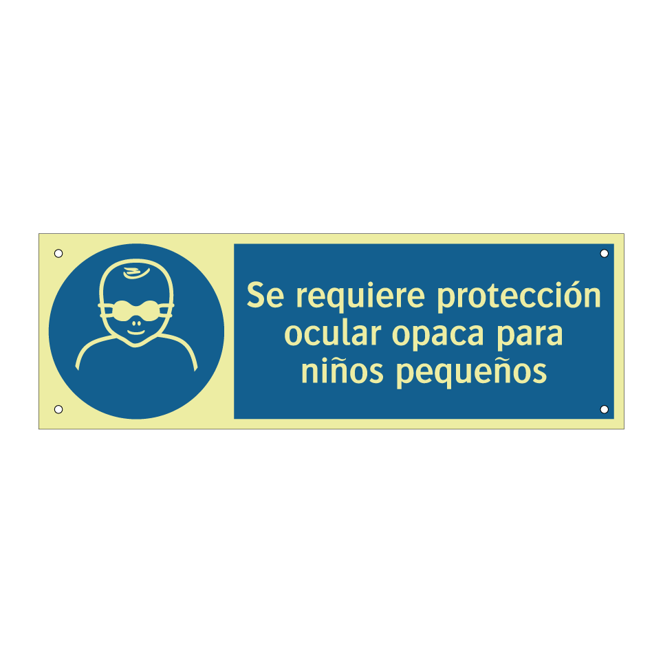 Se requiere protección ocular opaca para niños pequeños