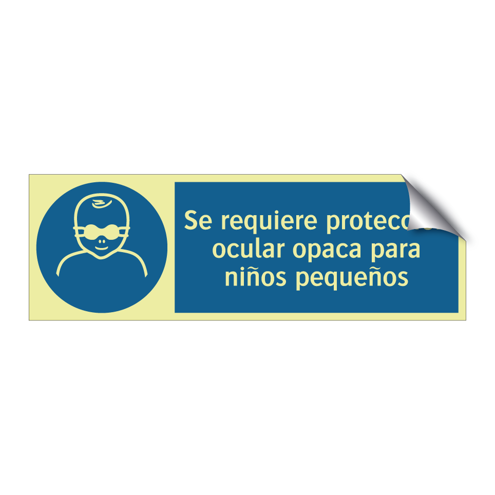 Se requiere protección ocular opaca para niños pequeños