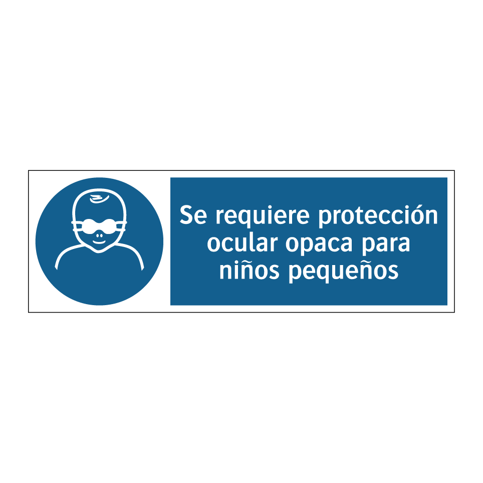 Se requiere protección ocular opaca para niños pequeños