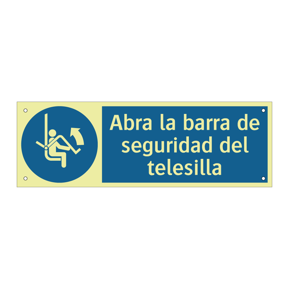 Abra la barra de seguridad del telesilla