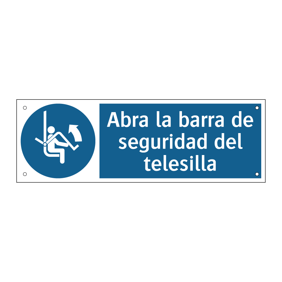 Abra la barra de seguridad del telesilla