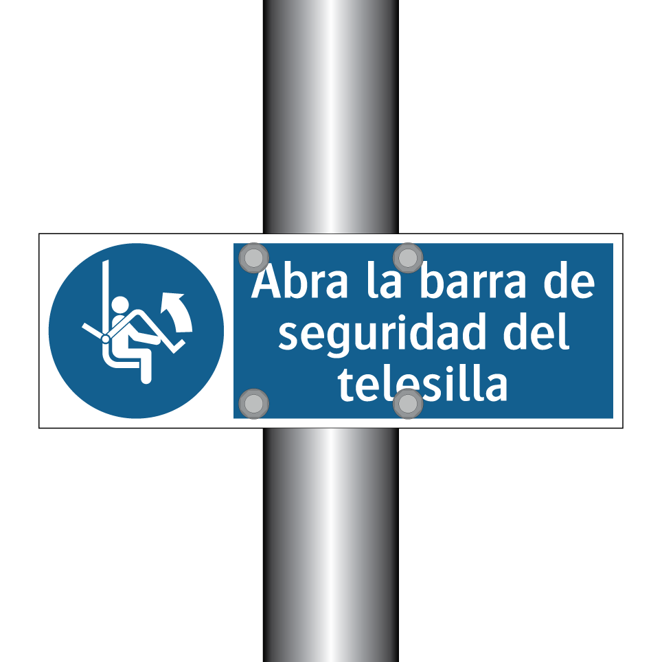 Abra la barra de seguridad del telesilla