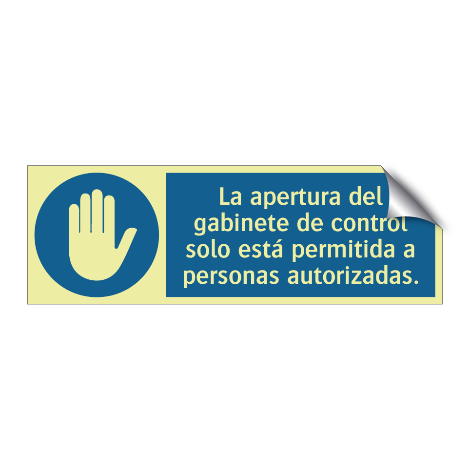 La apertura del gabinete de control solo está permitida a personas autorizadas.