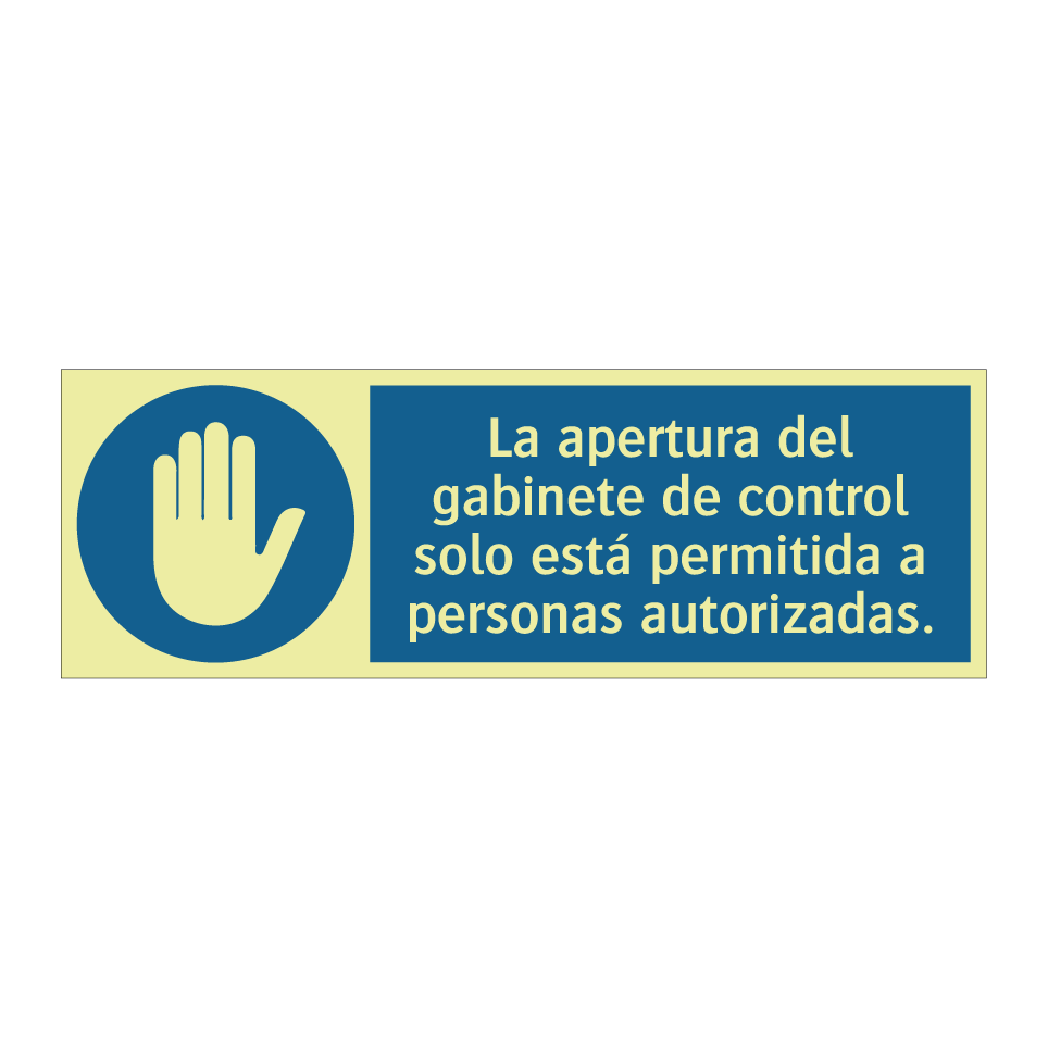 La apertura del gabinete de control solo está permitida a personas autorizadas.