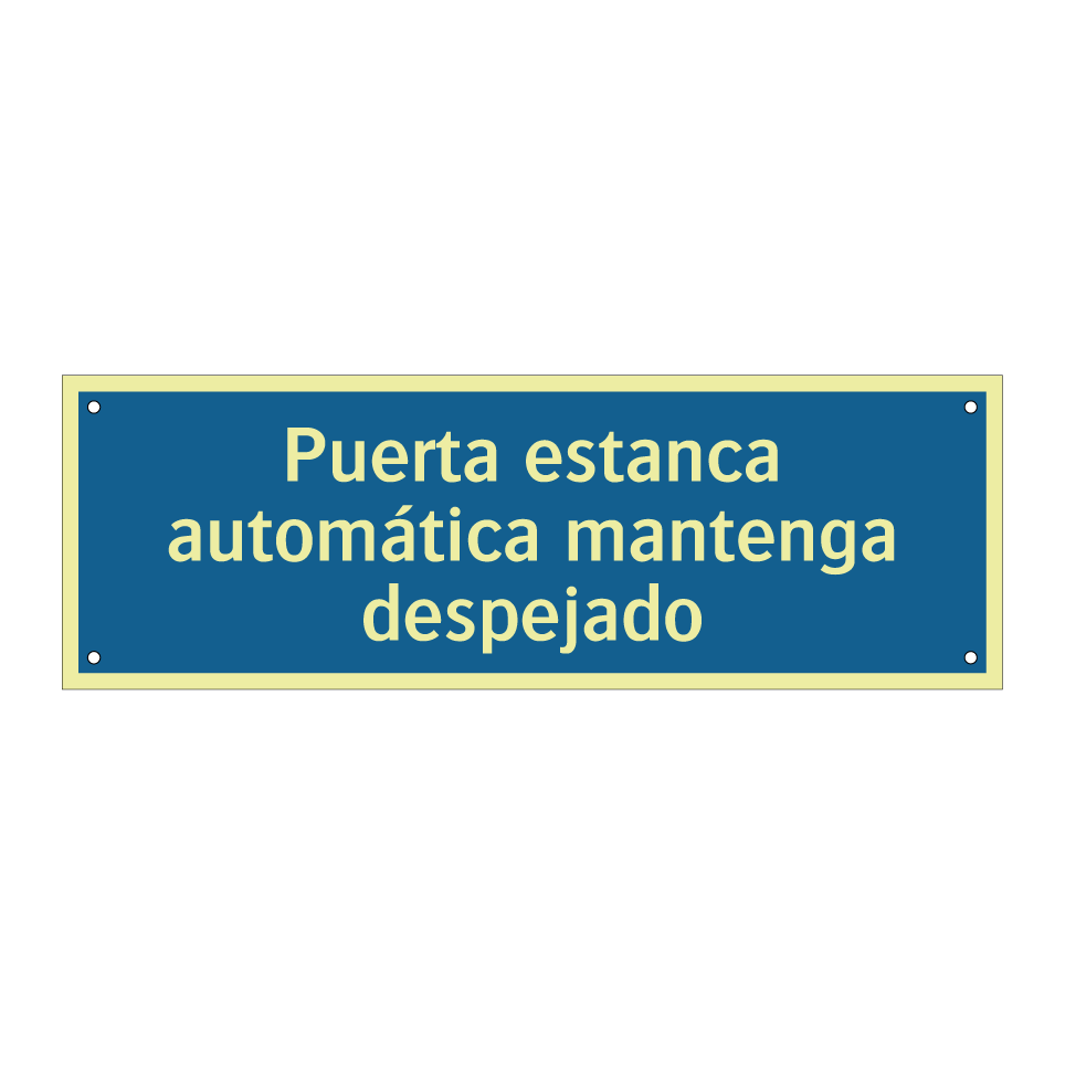 Puerta estanca automática mantenga despejado