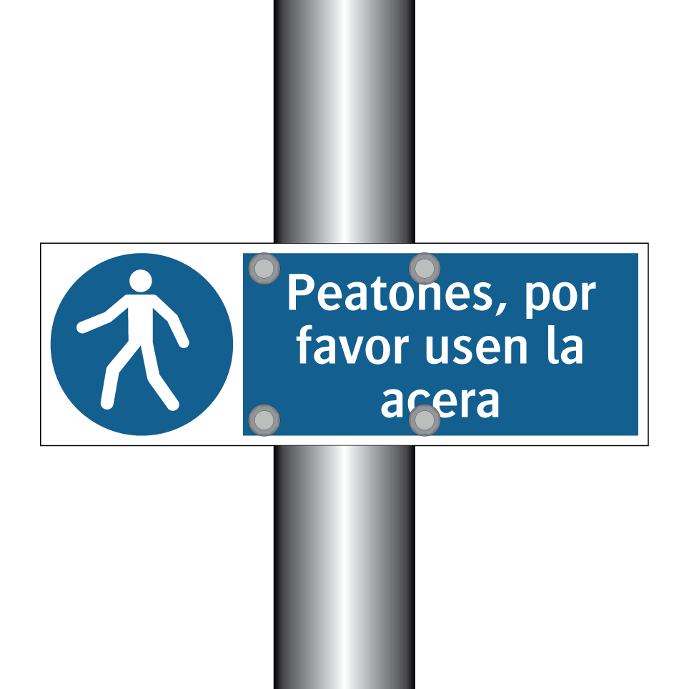 Peatones, por favor usen la acera