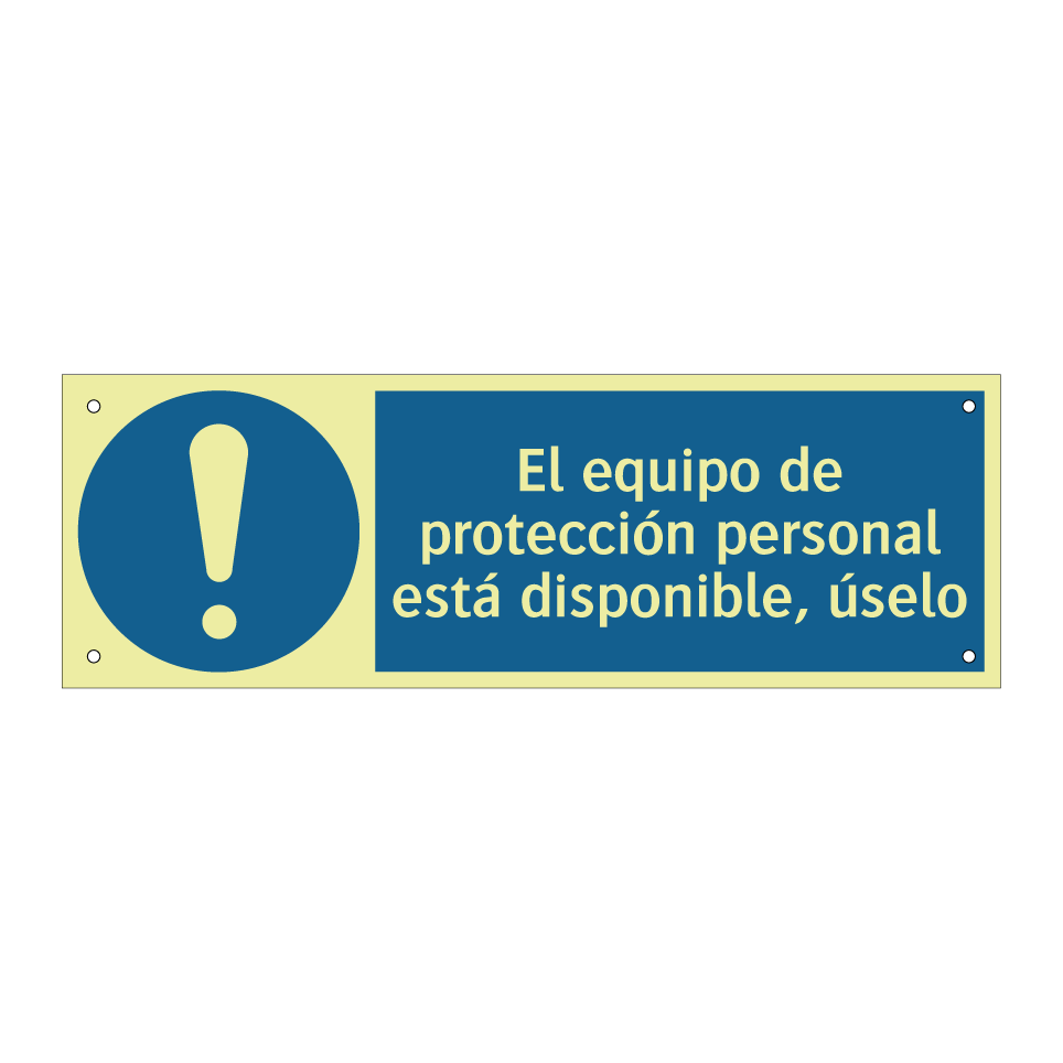 El equipo de protección personal está disponible, úselo