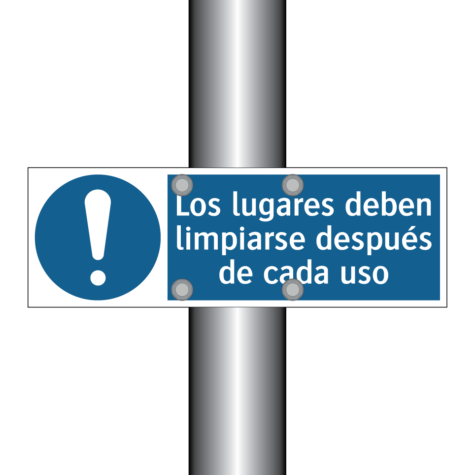 Los lugares deben limpiarse después de cada uso