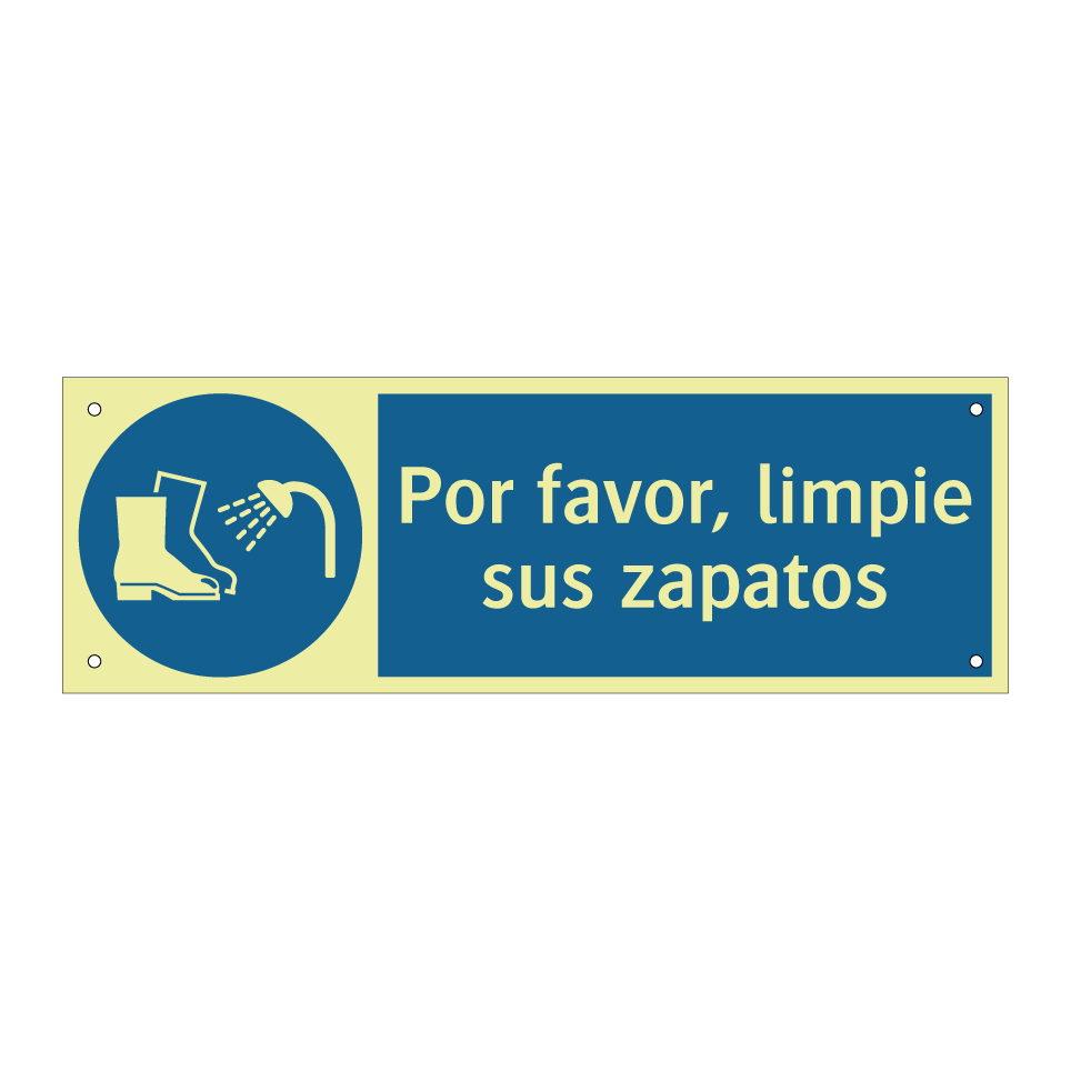 Por favor, limpie sus zapatos