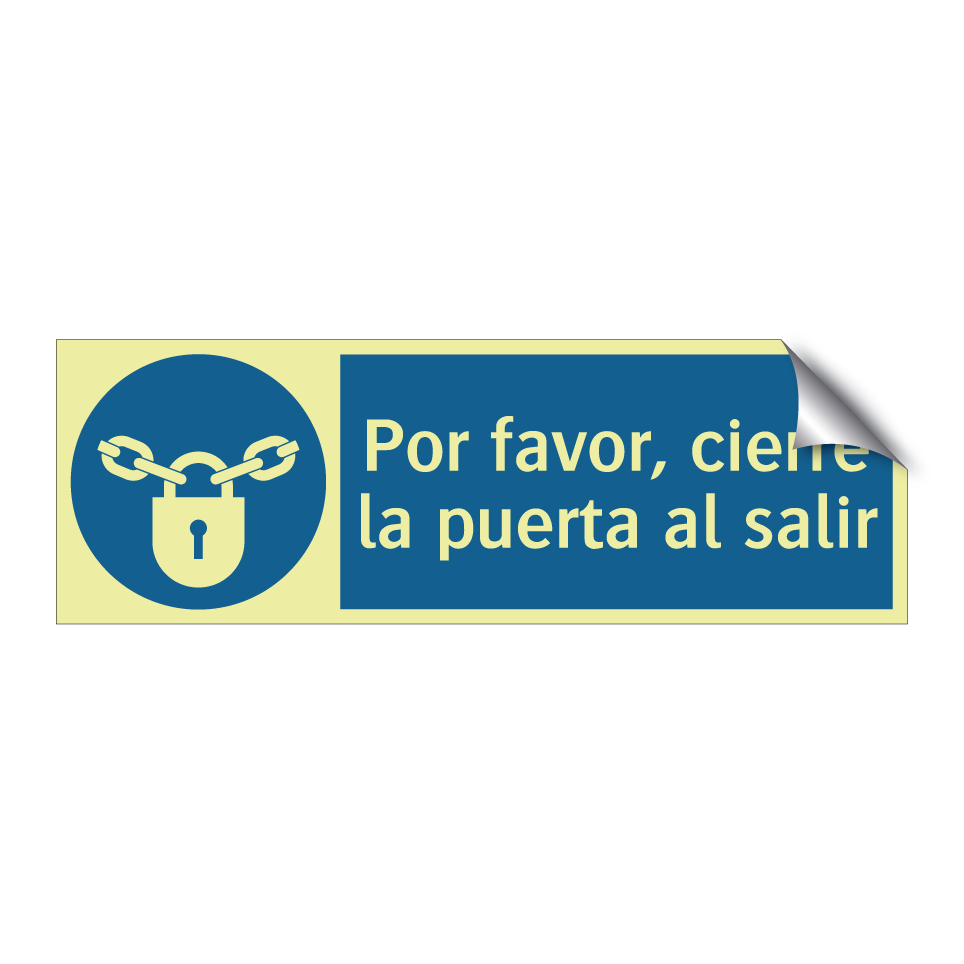 Por favor, cierre la puerta al salir