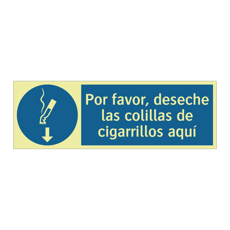 Por favor, deseche las colillas de cigarrillos aquí