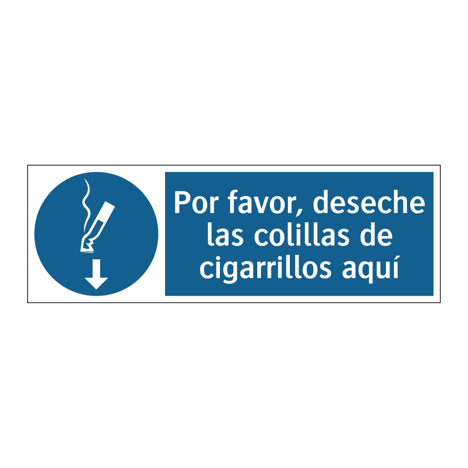 Por favor, deseche las colillas de cigarrillos aquí