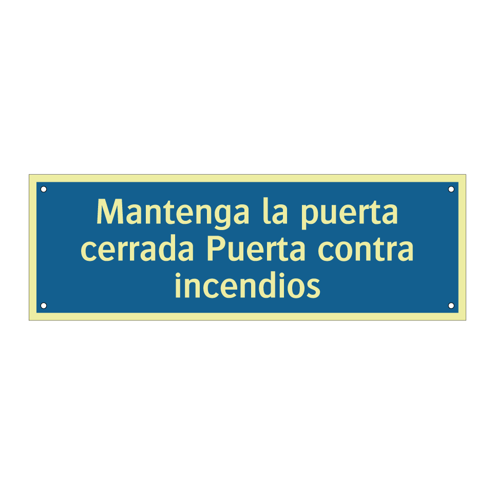 Mantenga la puerta cerrada Puerta contra incendios