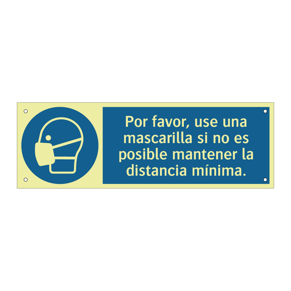 Por favor, use una mascarilla si no es posible mantener la distancia mínima.