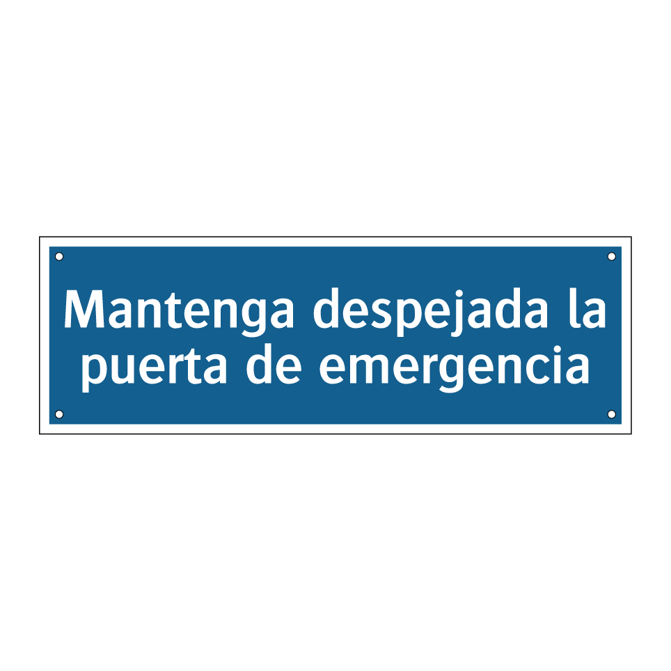 Mantenga despejada la puerta de emergencia