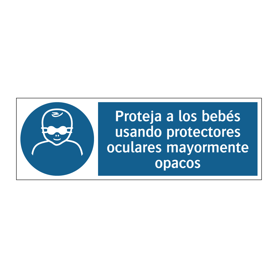 Proteja a los bebés usando protectores oculares mayormente opacos