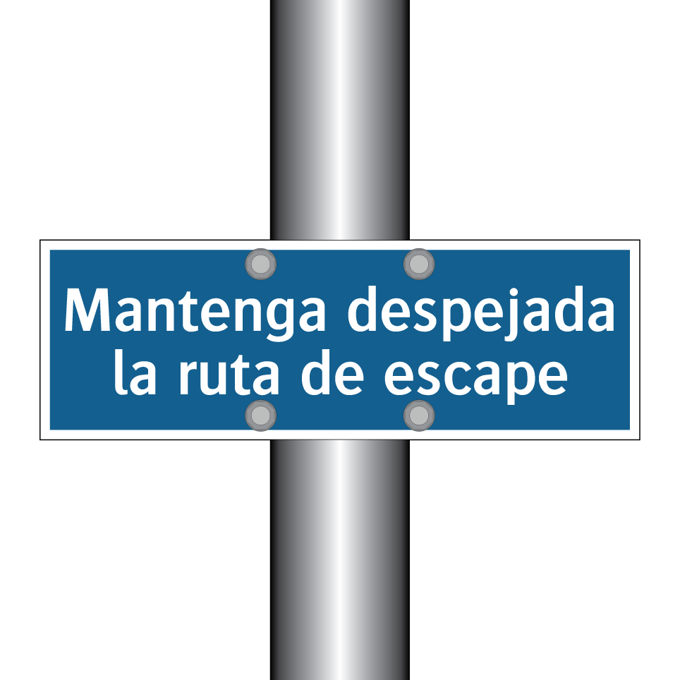 Mantenga despejada la ruta de escape