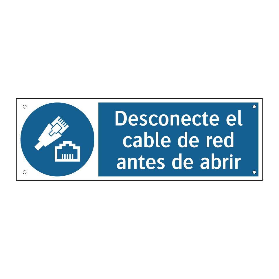 Desconecte el cable de red antes de abrir