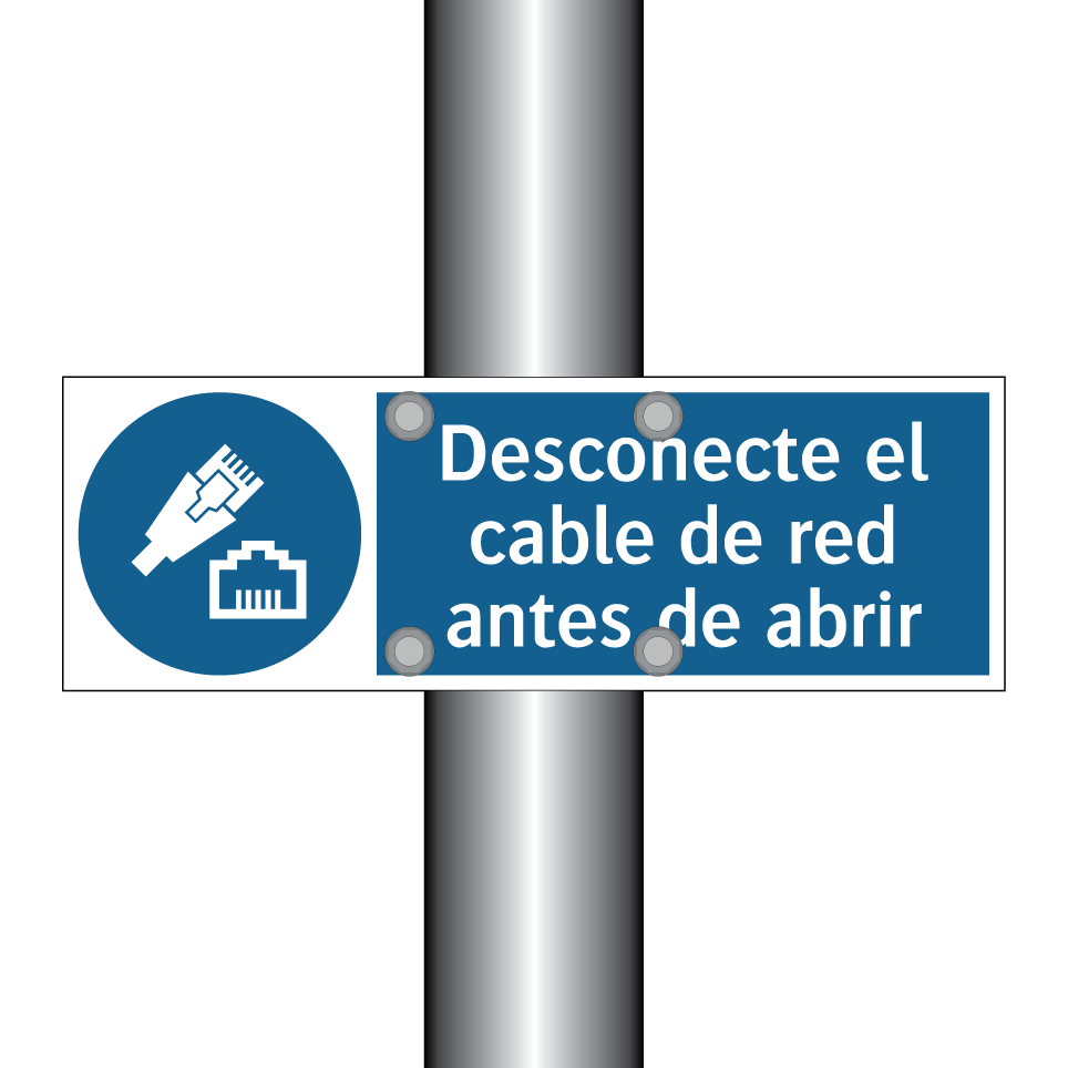 Desconecte el cable de red antes de abrir