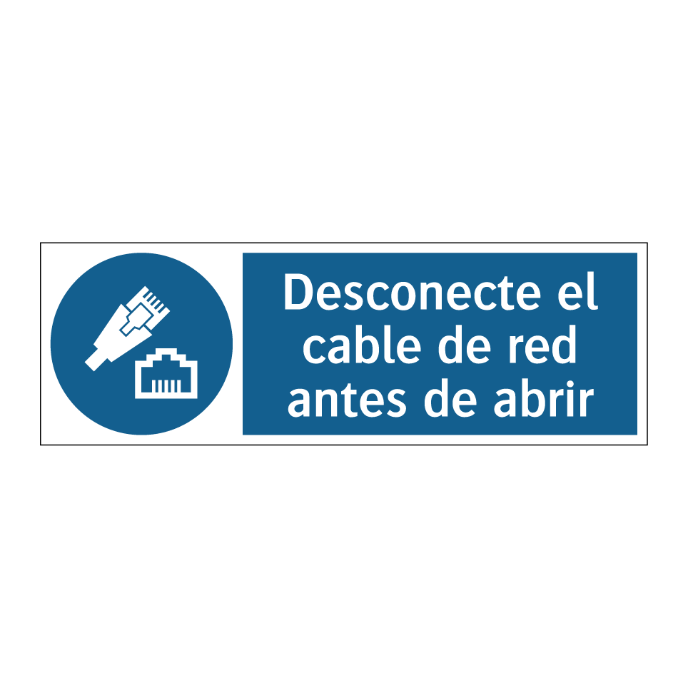Desconecte el cable de red antes de abrir