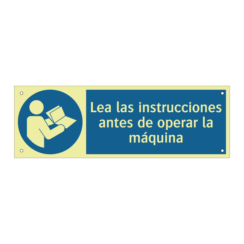 Lea las instrucciones antes de operar la máquina