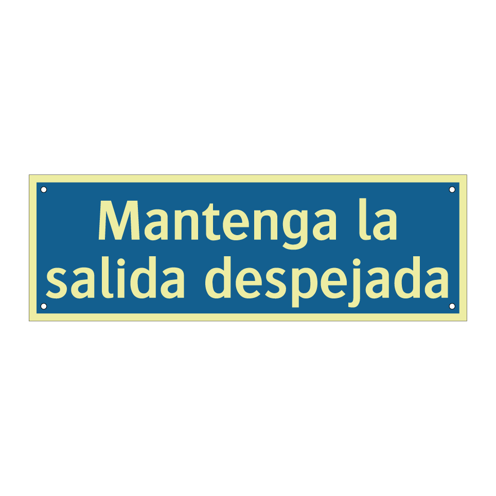 Mantenga la salida despejada