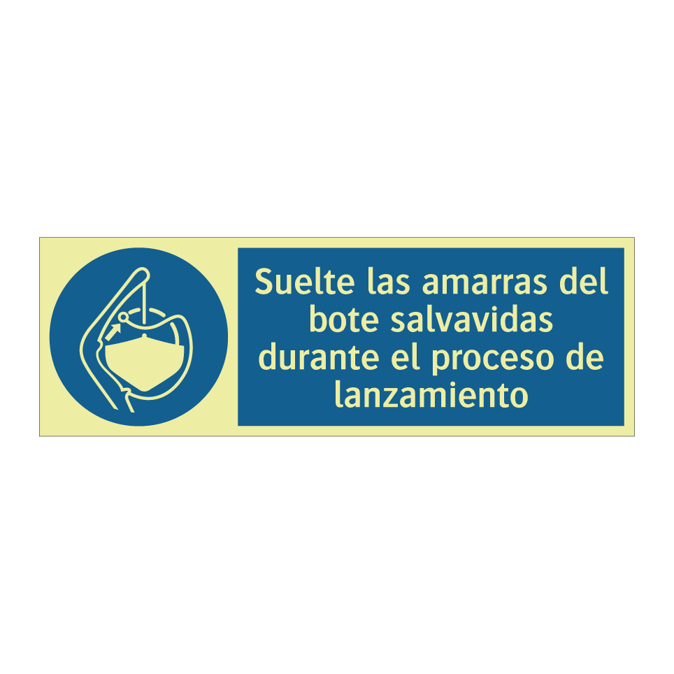 Suelte las amarras del bote salvavidas durante el proceso de lanzamiento
