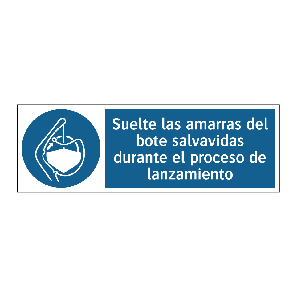 Suelte las amarras del bote salvavidas durante el proceso de lanzamiento