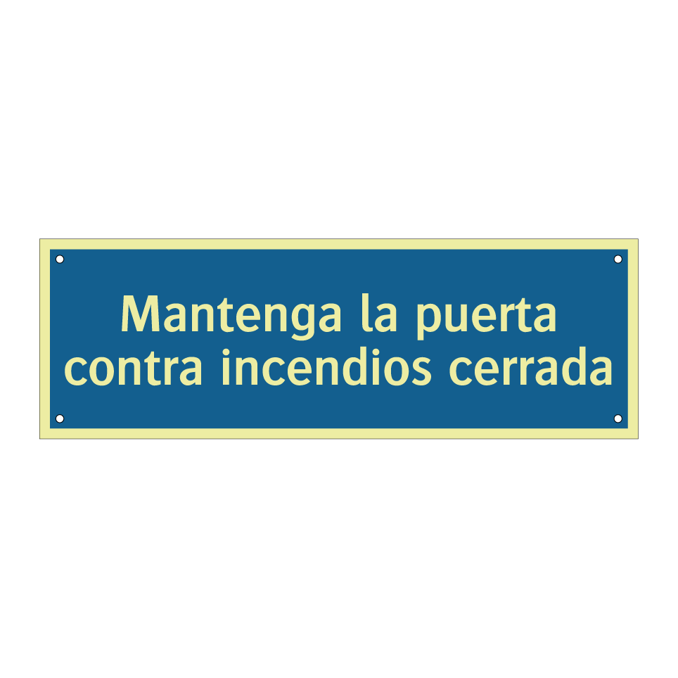 Mantenga la puerta contra incendios cerrada