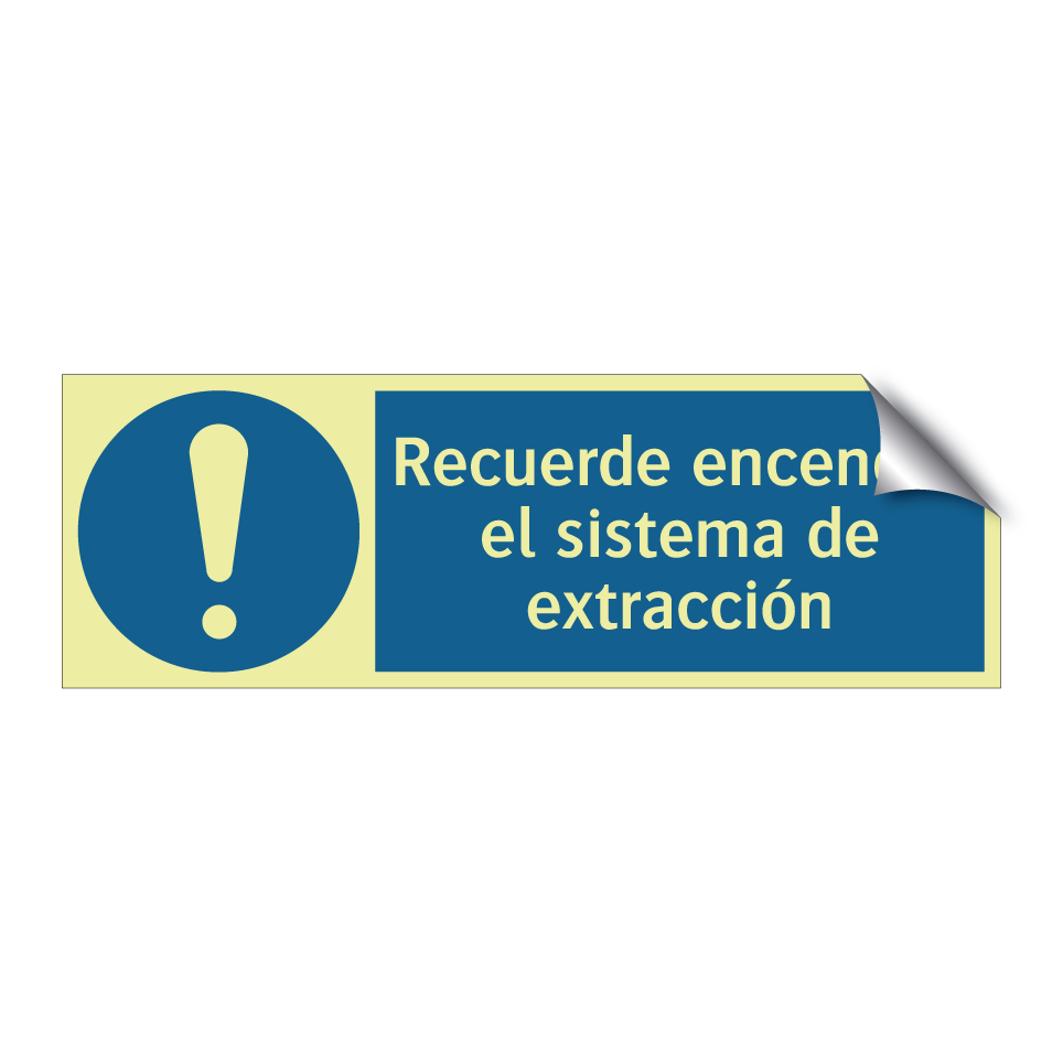 Recuerde encender el sistema de extracción