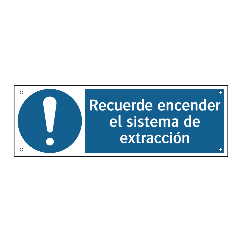 Recuerde encender el sistema de extracción