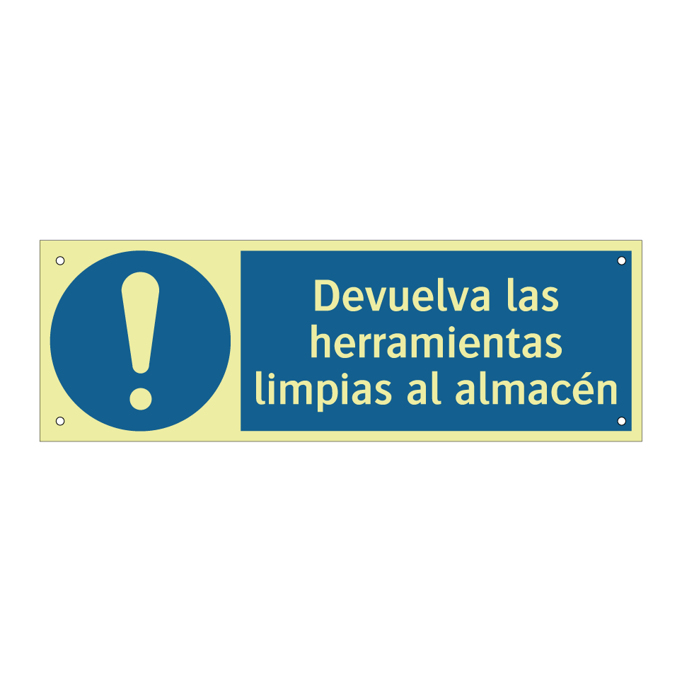 Devuelva las herramientas limpias al almacén