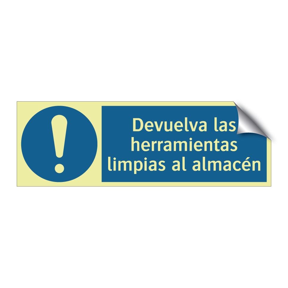 Devuelva las herramientas limpias al almacén