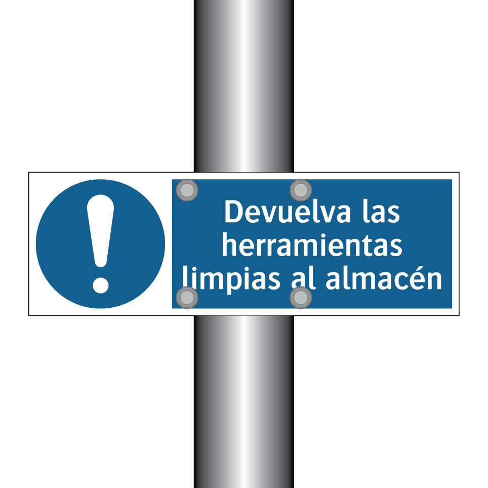 Devuelva las herramientas limpias al almacén