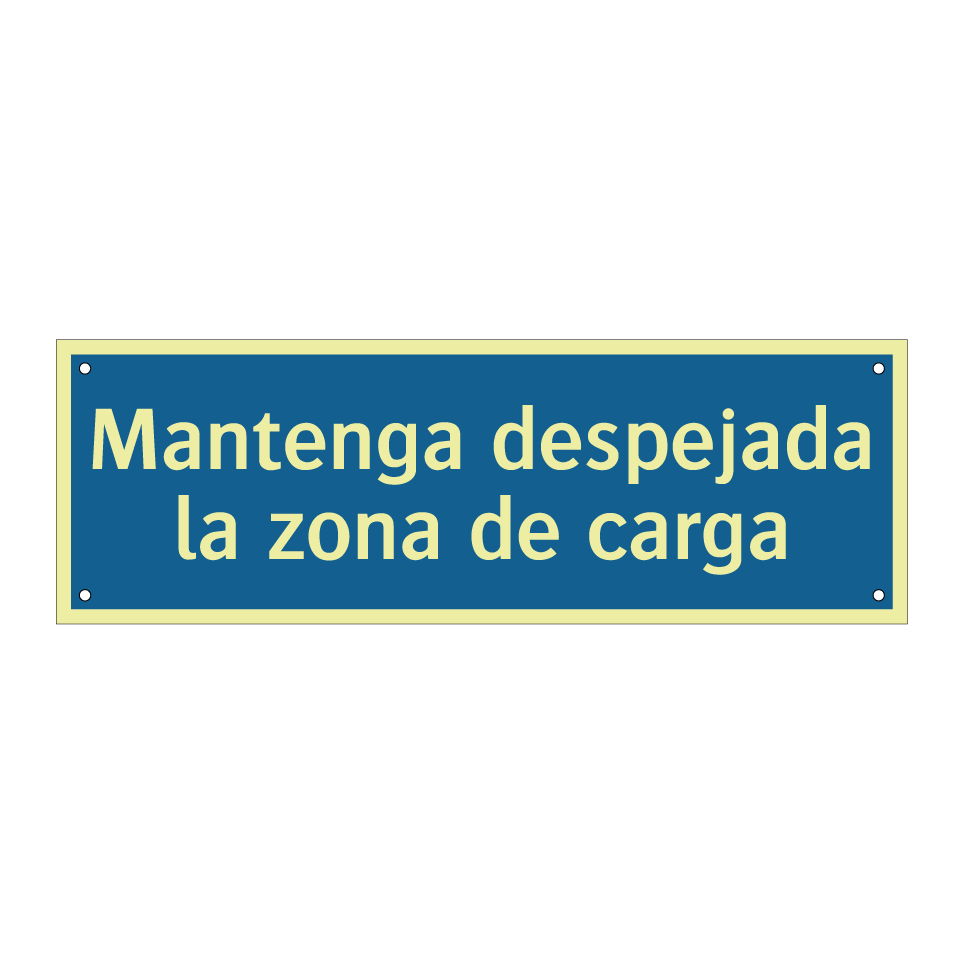 Mantenga despejada la zona de carga
