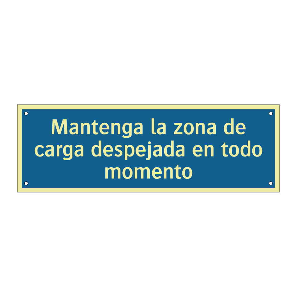 Mantenga la zona de carga despejada en todo momento
