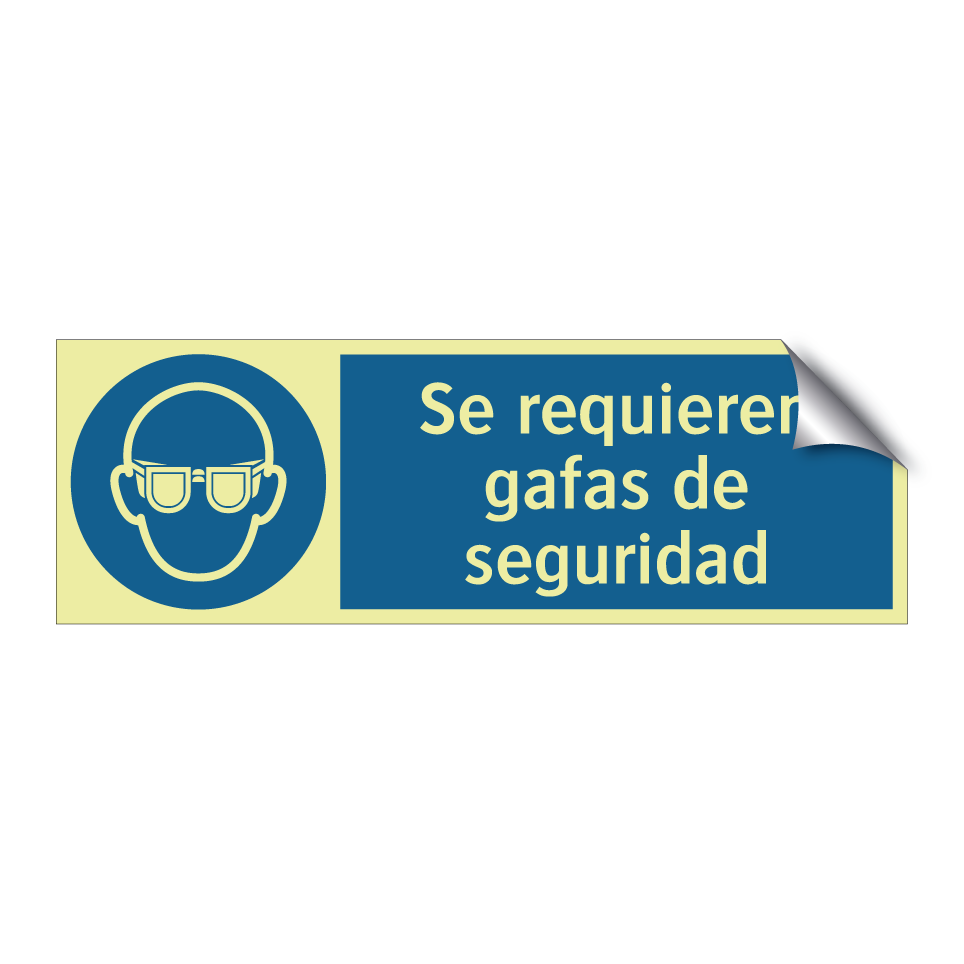 Se requieren gafas de seguridad