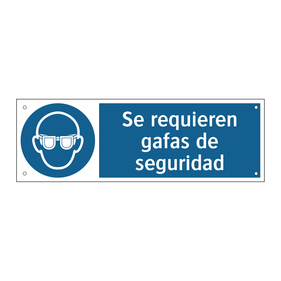 Se requieren gafas de seguridad