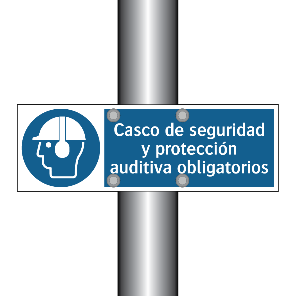 Casco de seguridad y protección auditiva obligatorios