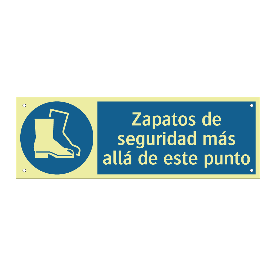 Zapatos de seguridad más allá de este punto