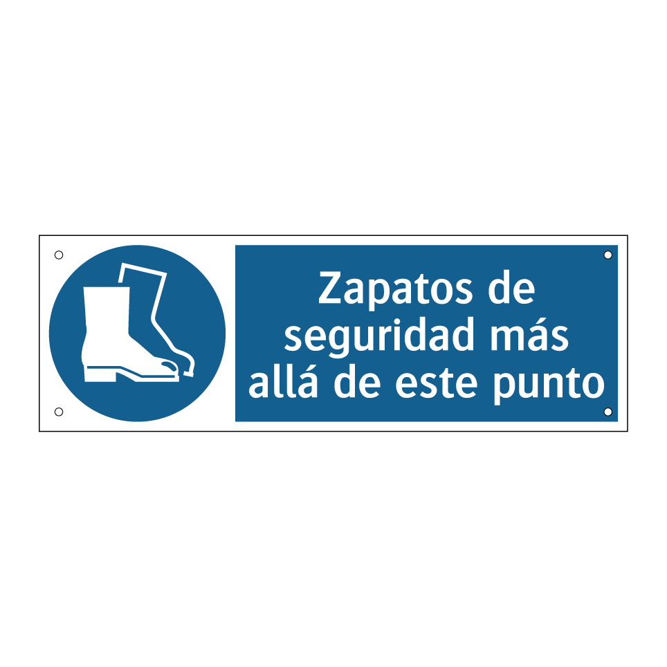 Zapatos de seguridad más allá de este punto