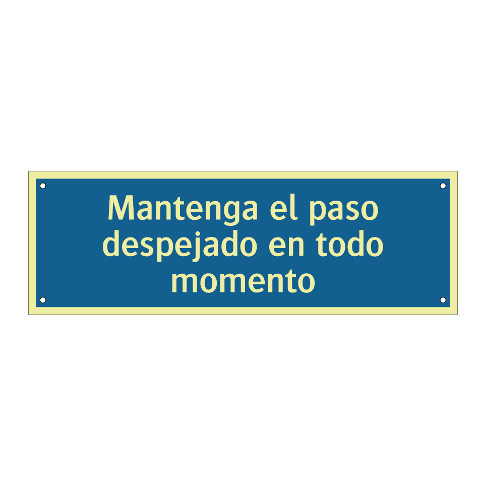 Mantenga el paso despejado en todo momento