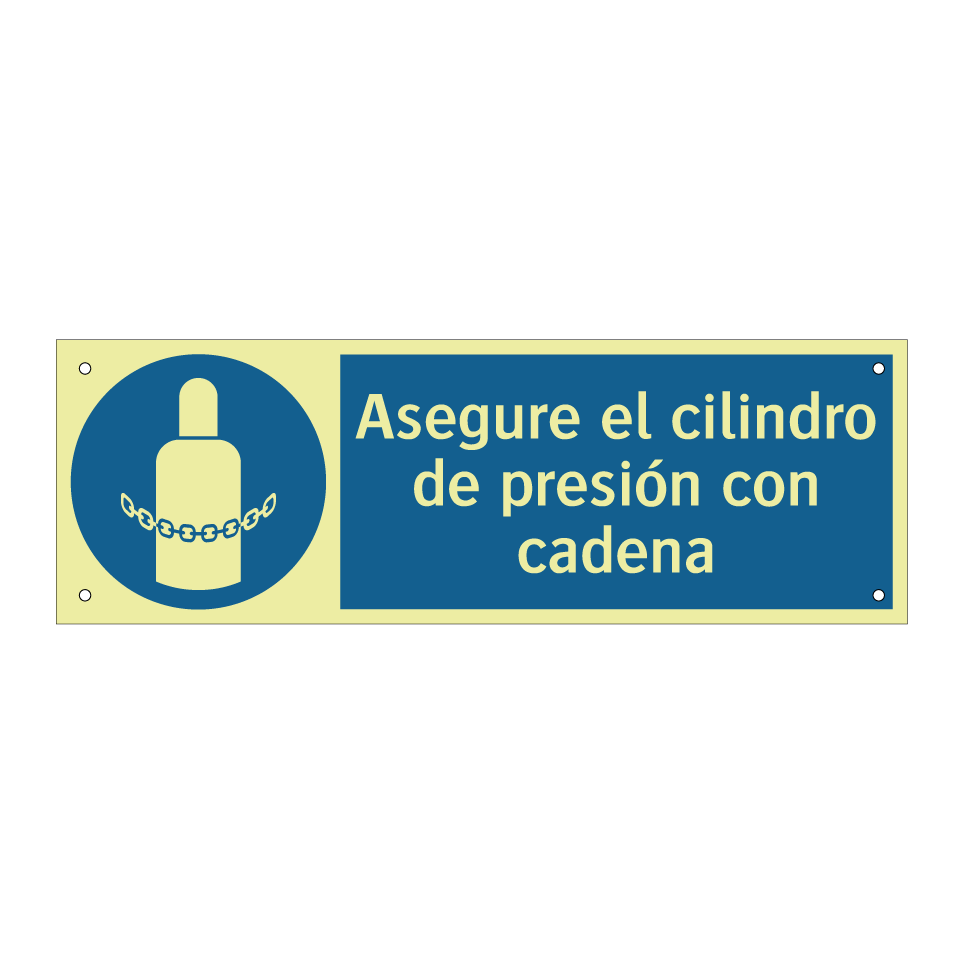 Asegure el cilindro de presión con cadena