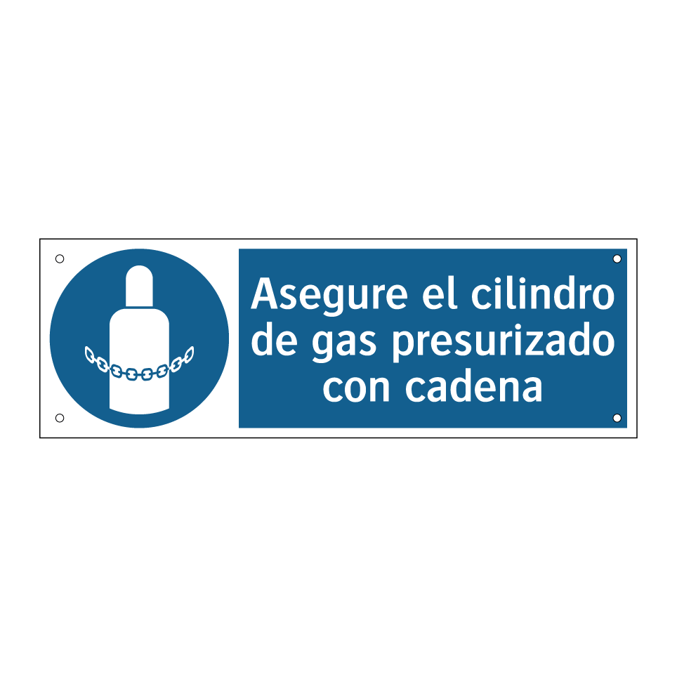 Asegure el cilindro de gas presurizado con cadena