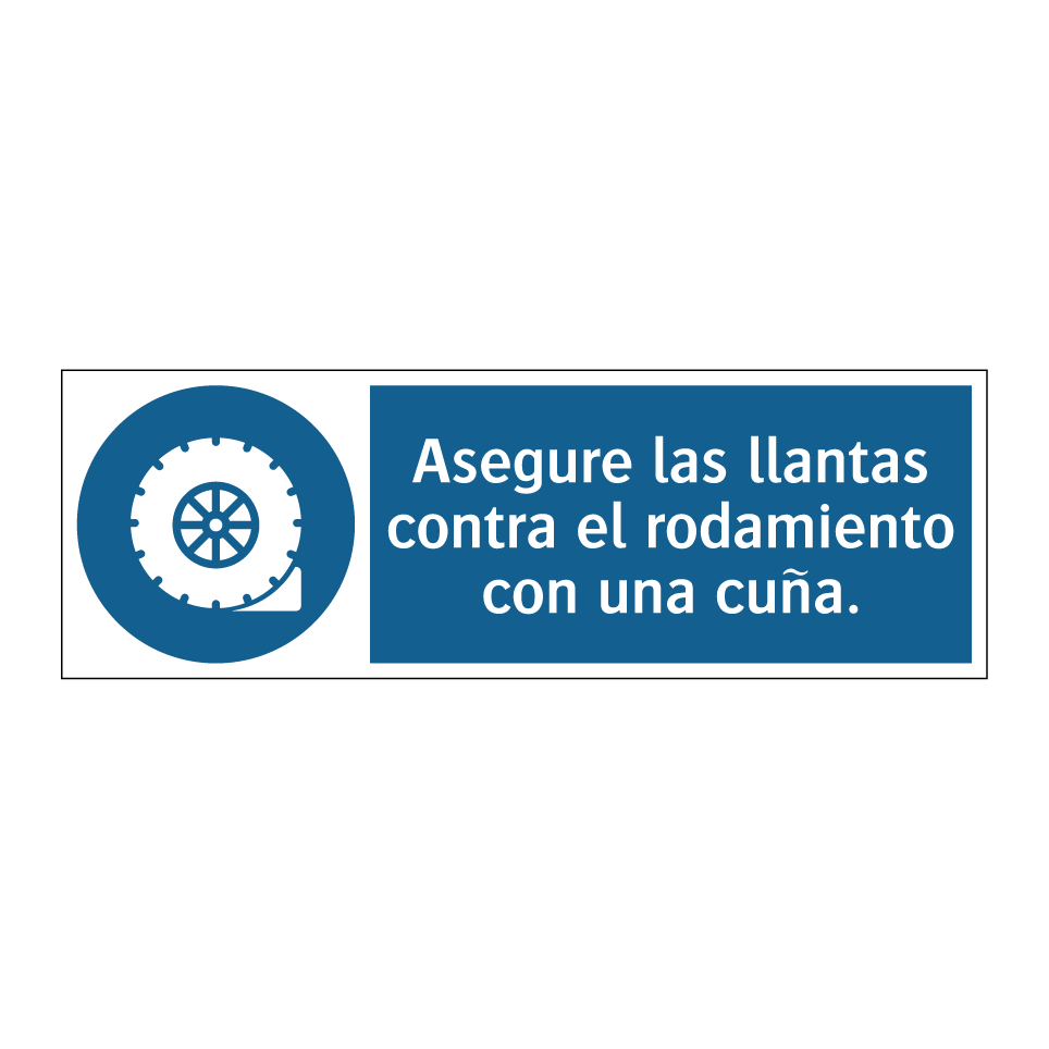 Asegure las llantas contra el rodamiento con una cuña.