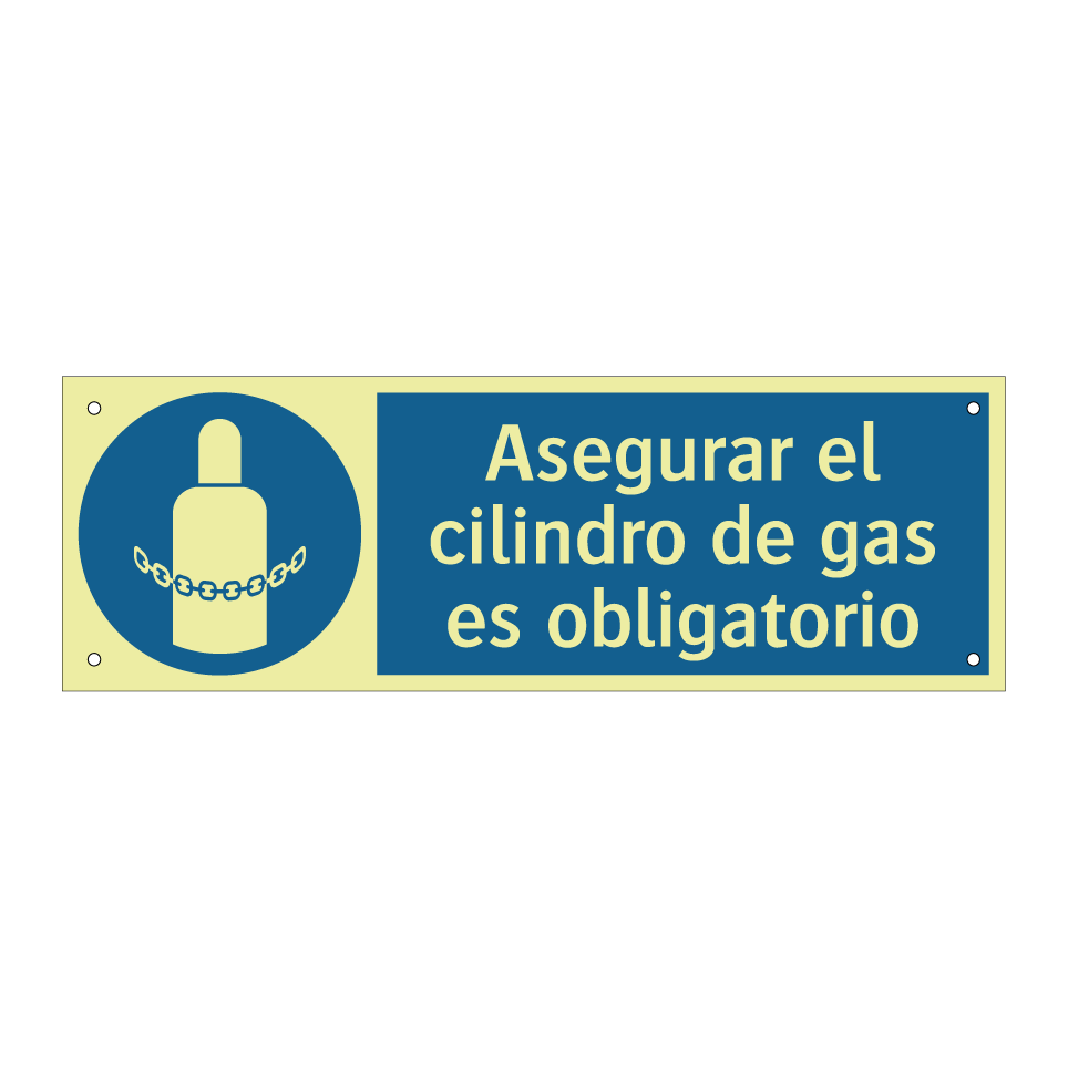 Asegurar el cilindro de gas es obligatorio