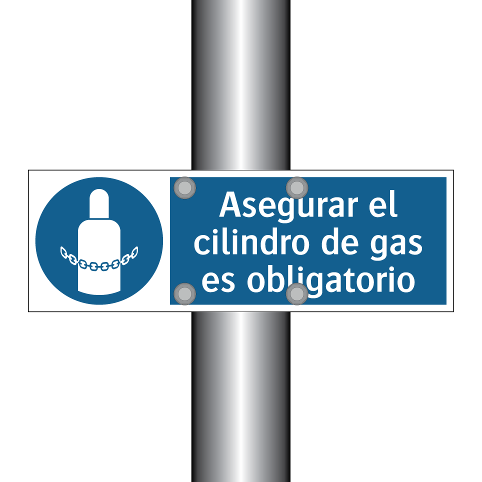 Asegurar el cilindro de gas es obligatorio