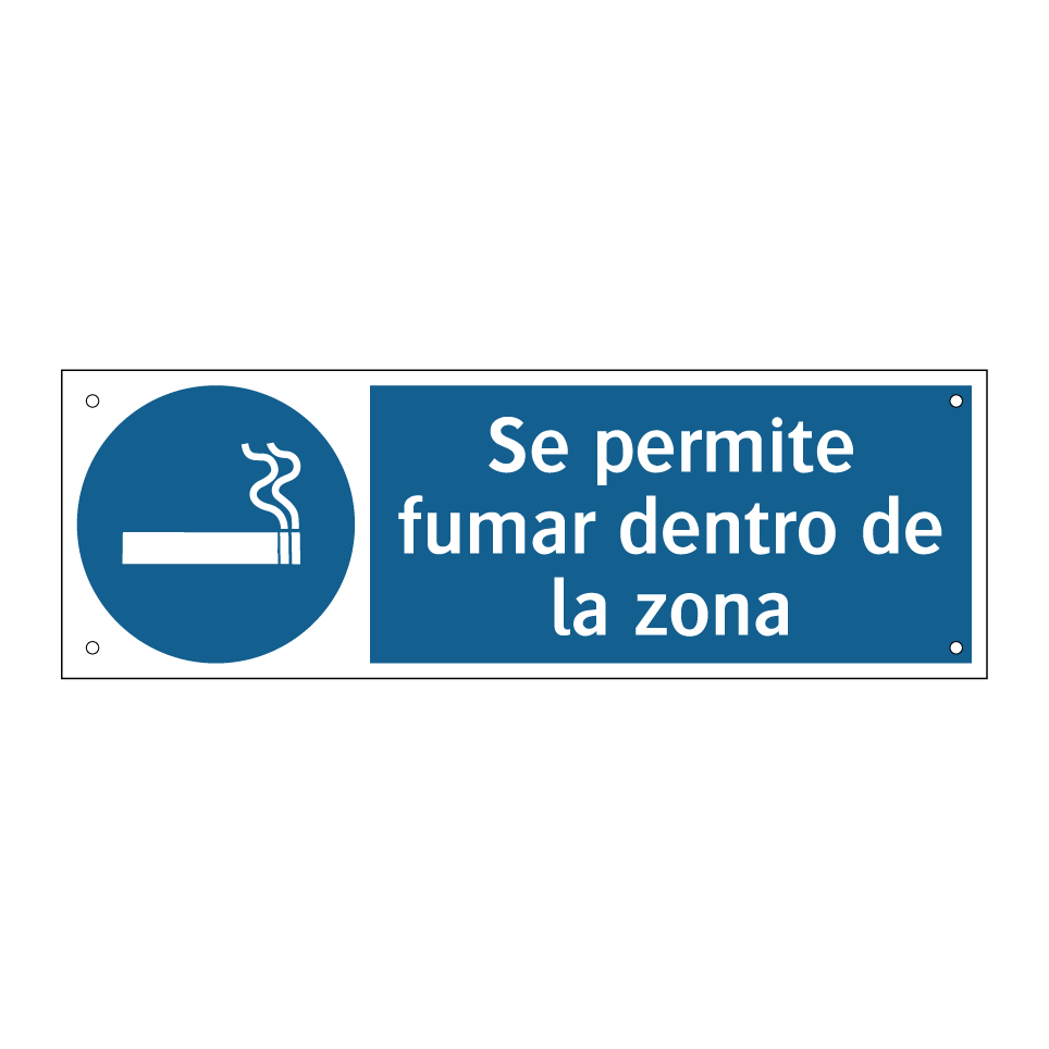 Se permite fumar dentro de la zona
